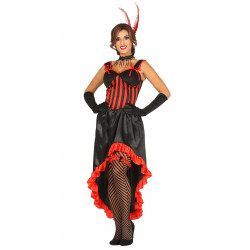 Disfraz de Can Can adulta. Vestido Burlesque Moulin Rouge Rojo