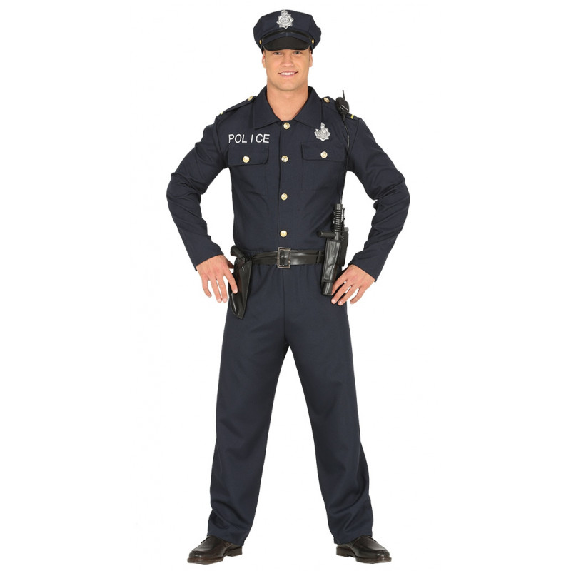 Democracia ácido Masculinidad Disfraz de policía lujo para adulto. Uniforme policial para hombre | Bazar  Chinatown