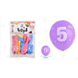 Set de globos Número 5, 8 pcs