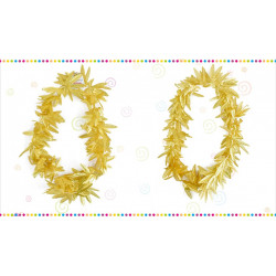 Collar de flores color oro, 11 cm