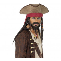 Peluca de Pirata con Sombrero y Rastas