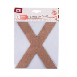 Letra de Cartón ¨X¨, marrón