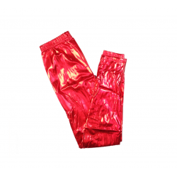 Leggings Rojos Metalizados Años 80 para Mujer
