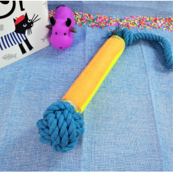 Cuerda de algodón para perro c/nudo y palo de tenis