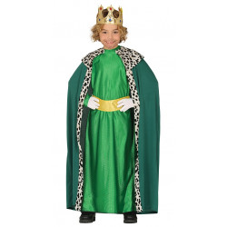 Disfraz Rey Mago verde para niño