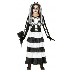 Disfraz de Esqueleto con Falda para Niña