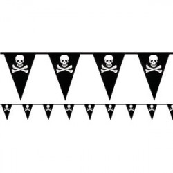 Banderines Calavera Pirata Halloween - 3 metros