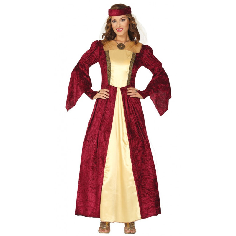 girar ganancia Edredón Disfraz de Medieval Mujer. Vestido de dama medieval rojo | Bazar Chinatown