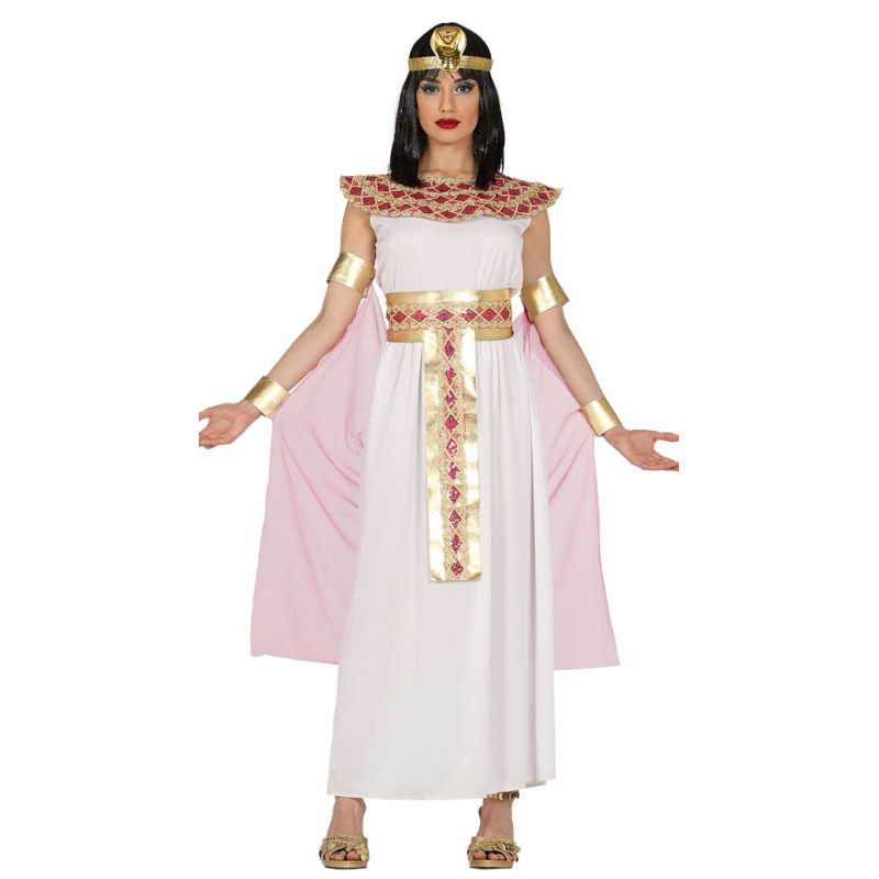 En la madrugada Tulipanes Fracción Disfraz de Egipcia Adulta. Vestido blanco de Cleopatra | Bazar Chinatown