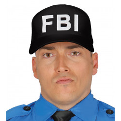 Gorra negra de agente FBI para adulto