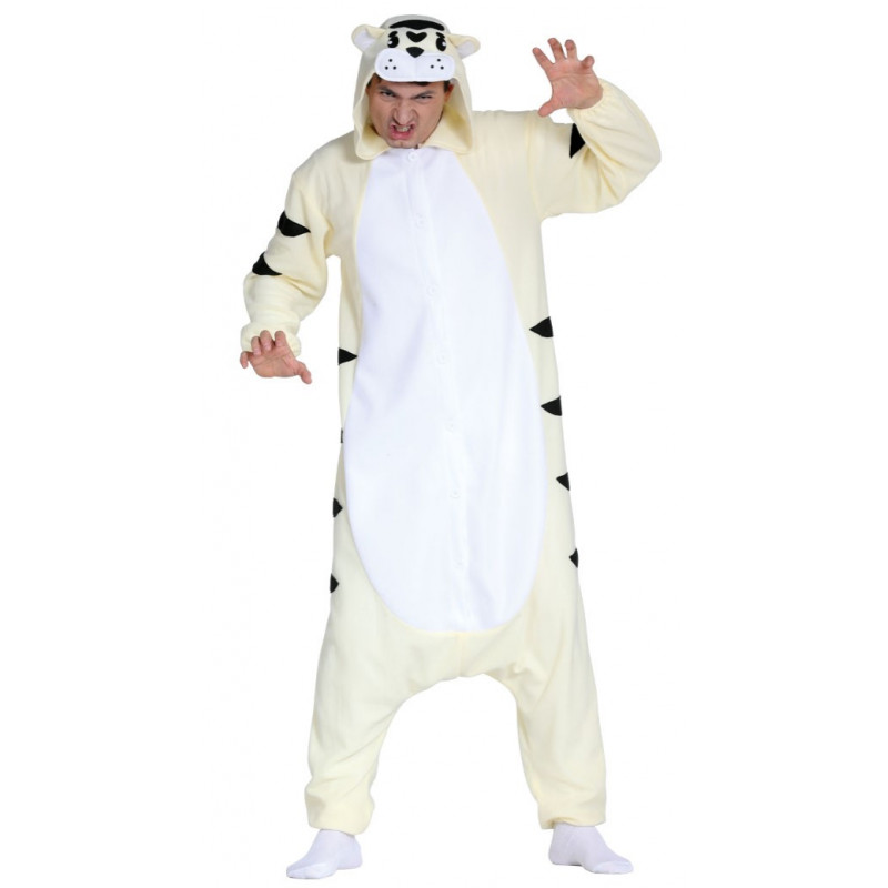 Disfraz de blanco para adulto. Pijama de tigre blanco | Bazar Chinatown
