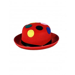 Sombrero de Payaso Rojo con Cinta Negra