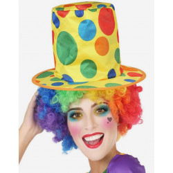Sombrero de Payaso Amarillo con Colorines