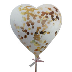 Set de globos de Corazón con Confeti Dorado