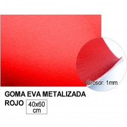 Goma Eva Metalizada 40x60 Rojo, Mp