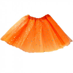 Tutú con Estrellas Adulto, Naranja - Falda de Tul 40cm