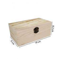 Cofre de Madera 19x11 cm. Caja de madera para regalo y bisutería