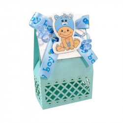 Cajita de cartón azul para bebé