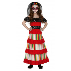Disfraz de Día de los Muertos Infantil - Vestido Catrina para Niña