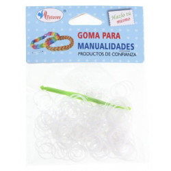 Gomas para pulseras blancas - 150 gomas infantiles