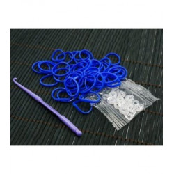 Gomas para pulseras azul oscuro- 150 gomas infantiles