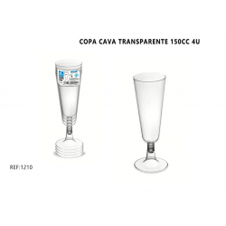Copa Cava transparente 150cc, 4 unidades