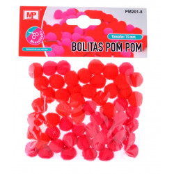 Bolitas Pompom 13mm rojo,PM201-11