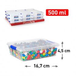 Mini Caja Plástica 500 ml 16,7x4,5 cm