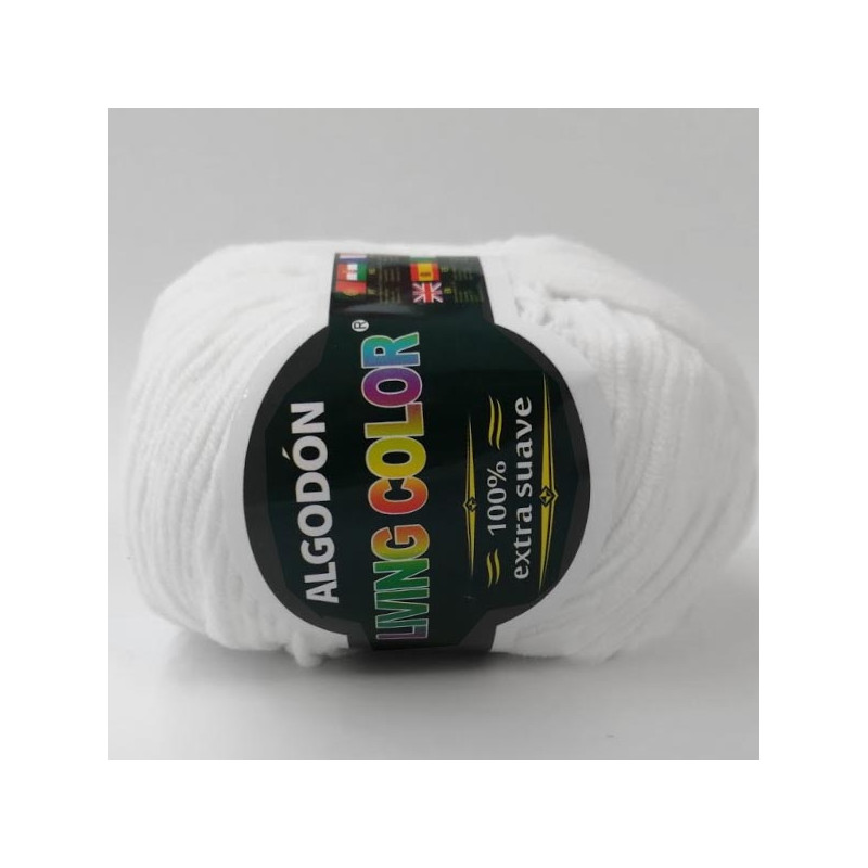 Lanas-Hilo de lana de algodón multicolor, hilo de algodón suave y