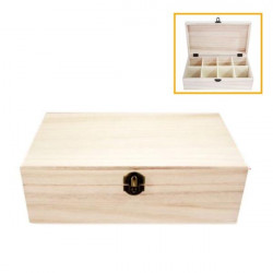 Caja de madera organizadora 29 x 15 cm - Caja de madera con compartimentos
