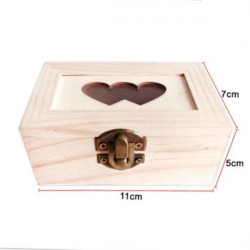 Caja de Madera de 11 x 7 x 5 Cm - Caja de madera corazón