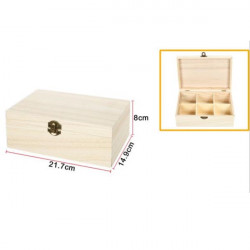 Caja de madera para té (217x150mm) 6 compartimentos