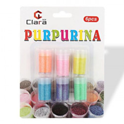 Bote Purpurina x6 unidades,colores surtidos pastel