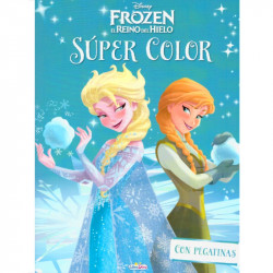 Super Color con pegatinas de Frozen - Libro para colorear infantil