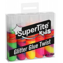Pegamento Glitter Twist SupertiteKids - 5 unidades