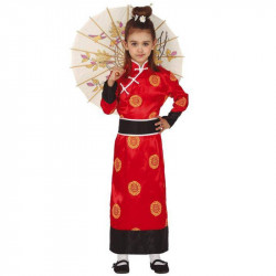 Disfraz de China Infantil - Vestido Kimono Rojo para Niña