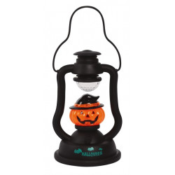 Farol linterna de calabaza con luz y sonido 20 cm - Decoración Halloween para mesa