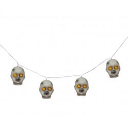 Guirnalda cabezas de muñecas con luz 100 cm - Decoración halloween