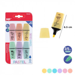 Set 6 mini rotuladores pastel - Resaltadores tonos crema
