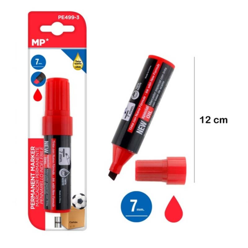 Rotulador Q-Connect Punta de Fibra Permanente Color Rojo 5 mm (78923)