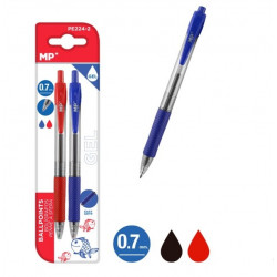 Pack bolígrafo gel Rojo y Azul 0.7 mm. Colores vibrantes