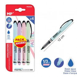 Pack ahorro marcadores pastel 4 unidades. Resaltadores crema 1/3mm