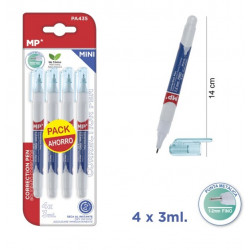 Pack ahorro bolígrafos correctores líquidos de punta fina - Pack 4 unidades
