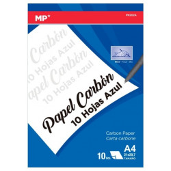 Papel de Carbón 10 Hojas Azul, Mp - Folios calca A4