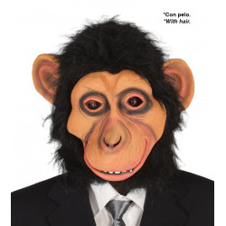 Careta chimpancé látex - Máscara Mono con pelo