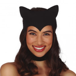 Diadema Catwoman PVC - Diadema de gato negro