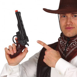 Pistola cowboy negra 29 cm. Revolver de vaquero