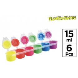 Set 6 Temperas color fluorescentes