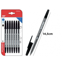 Pack 7 bolígrafos tinta negra. Pack ahorro escolar