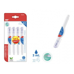 Pack ahorro bolígrafos correctores líquidos de punta fina - Pack 4 unidades